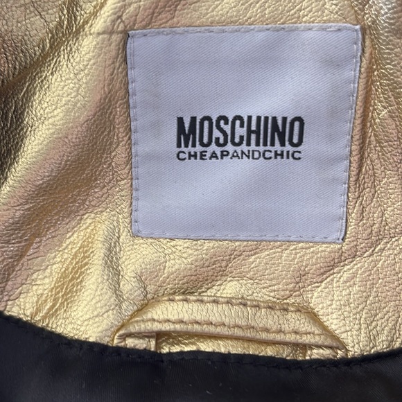 Woman MOSCHINO cheapandchic leather jacket, gold size 44 - Picture 7 of 9